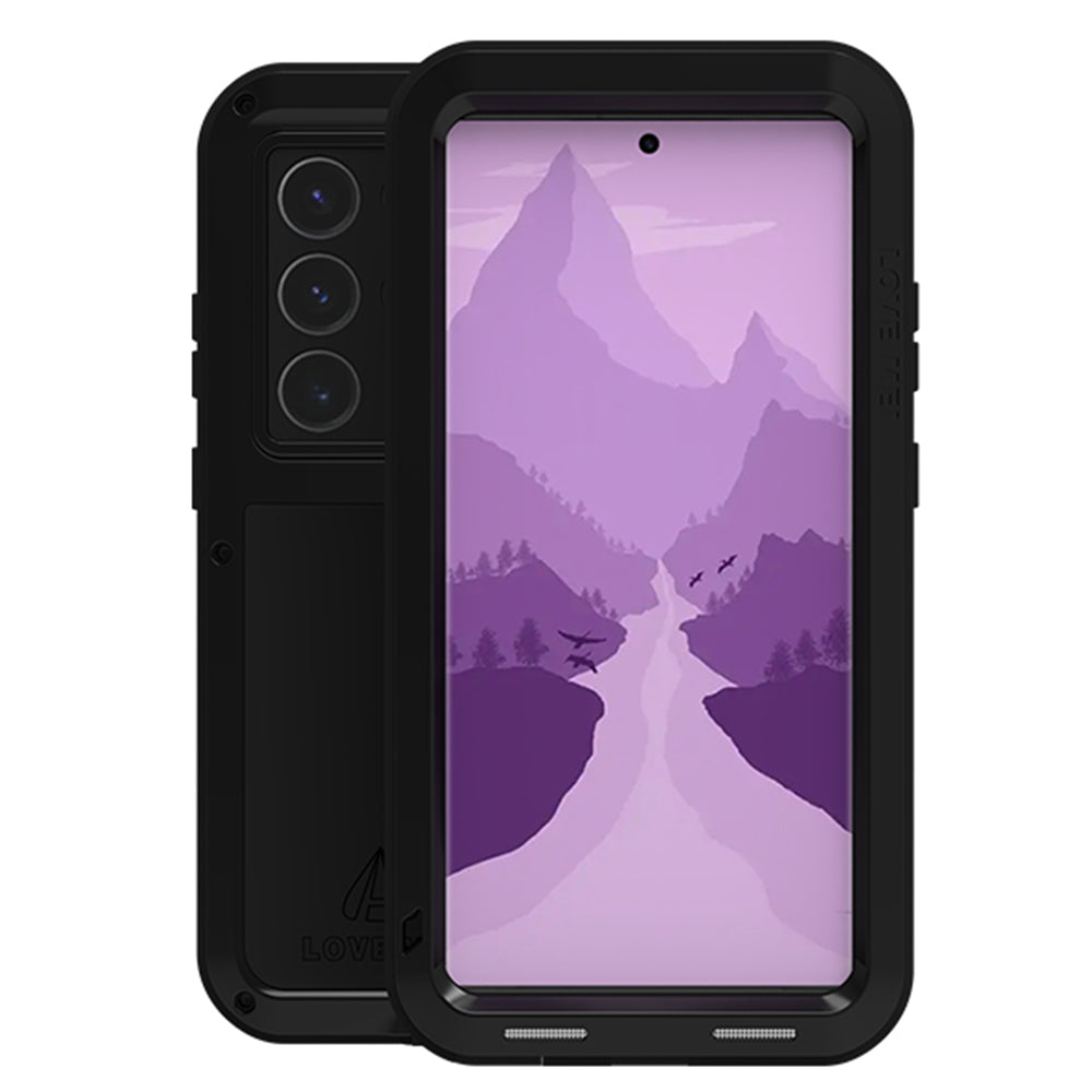 LOVE MEI For Samsung Galaxy S24 Ultra Case Metal+Silicone Phone Cover with Tempered Glass Film LOVE MEI For Samsung Galaxy S24 Ultra Case Metal+Silicone Phone Cover with Tempered Glass Film